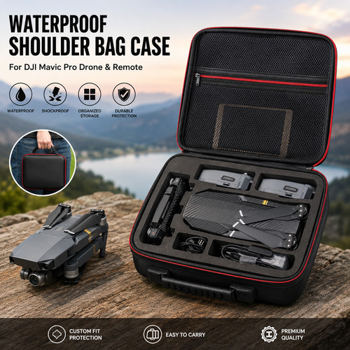Black waterproof shoulder - black, pu